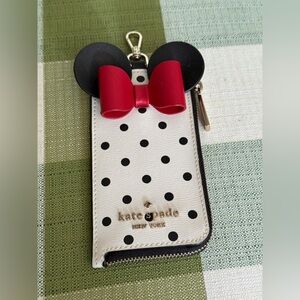 Kate Spade Black and White Polka Dot Wristlet, no strap.